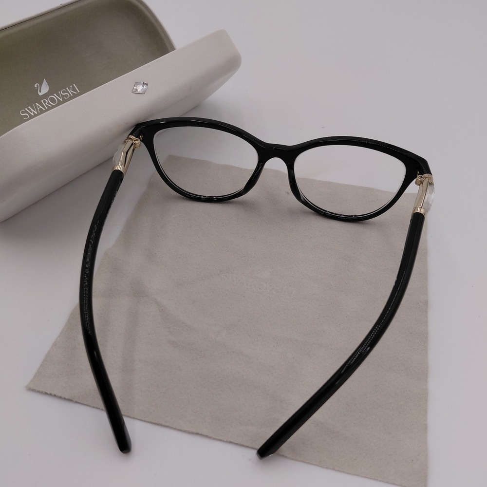 Swarovski SK5311 Womens Plastic Eyeglass & Case Frame Only Crystals Black Luxury - Picture 6 of 11